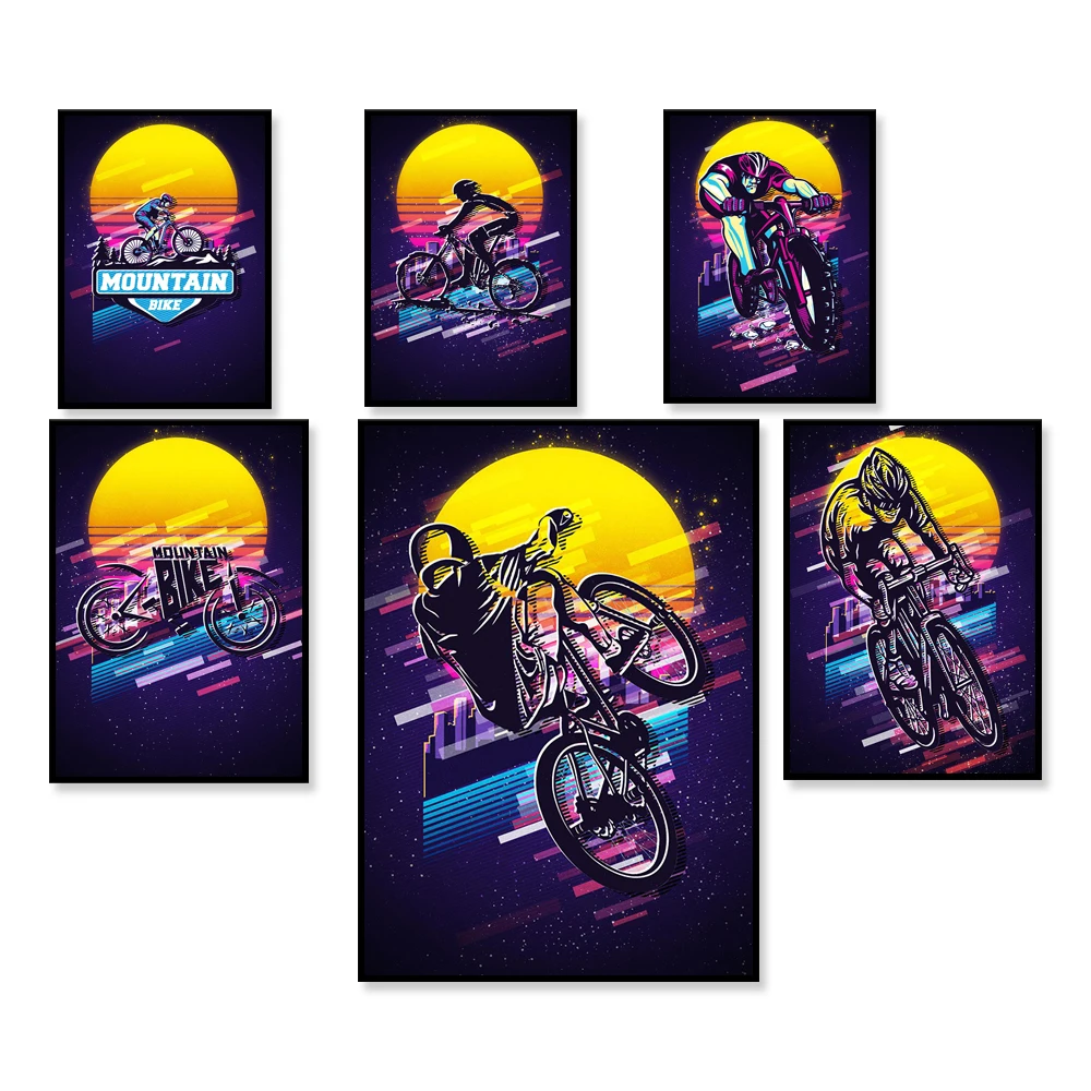 Mountain Biking York - Poster retrò per mountain bike/illustrazione/stampa d'arte
