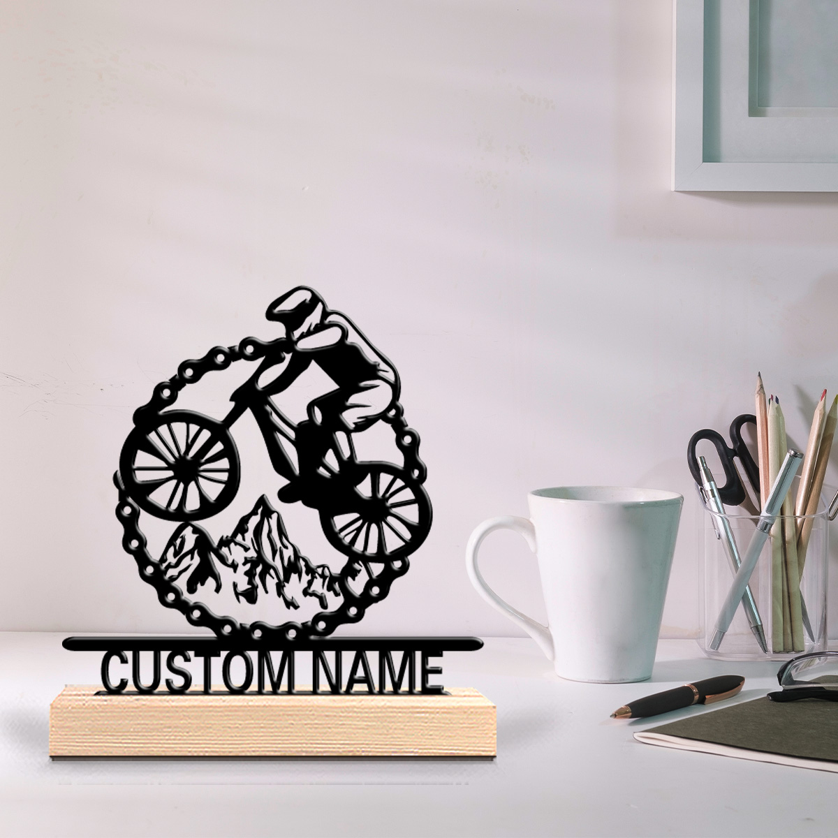 Mountain Biking Gifts - Statua in Metallo Personalizzata di Mountain