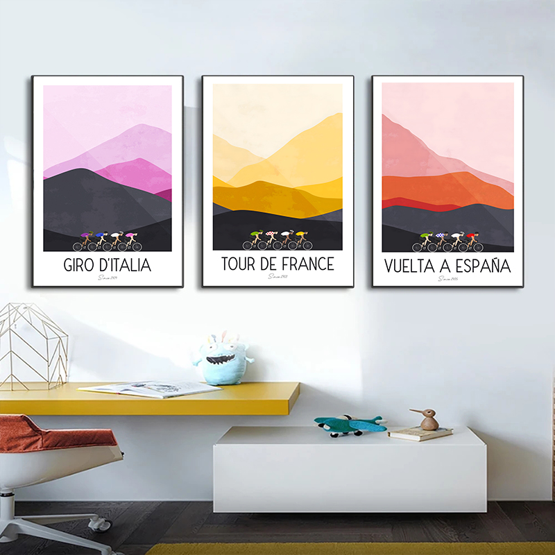 Mountain Biking Pictures - Poster su tela con ciclista in
