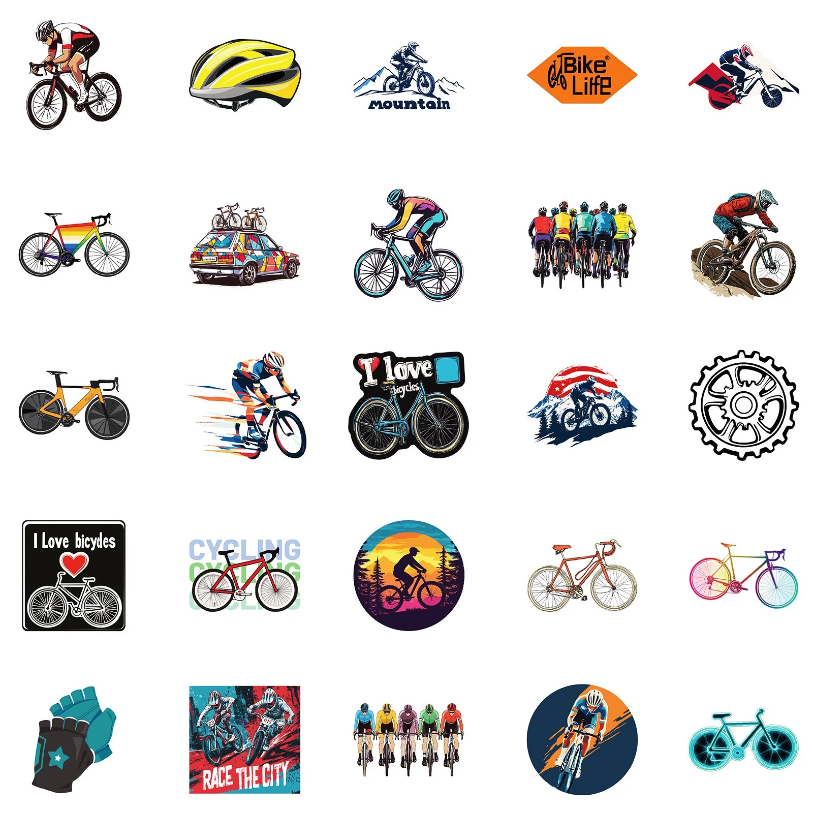 50 Pezzi/Confezione Adesivi Gr - Mountain Biking Kids recensione e prezzo